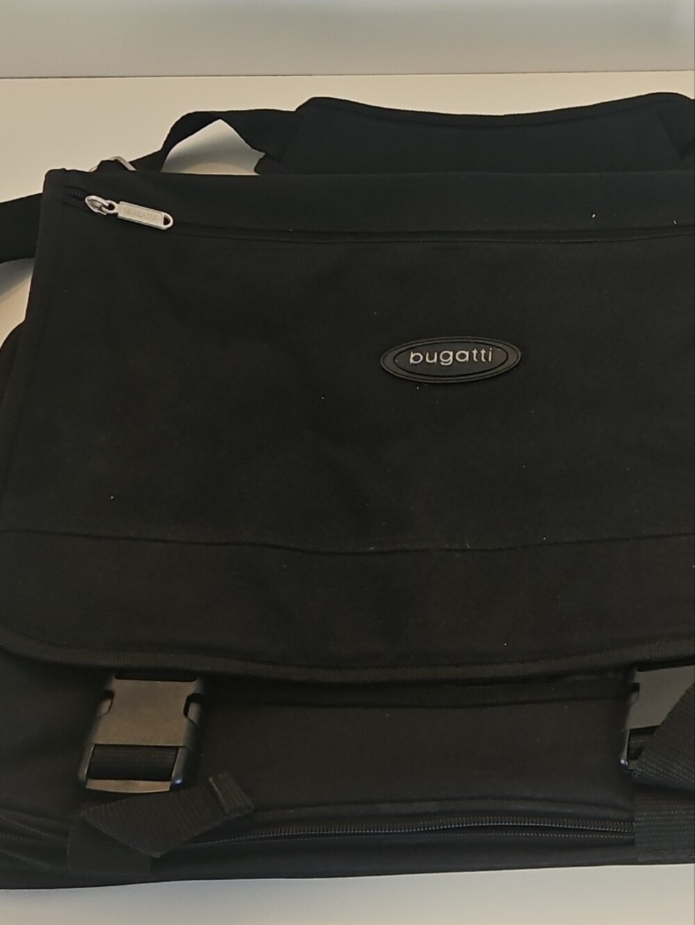 Bugatti Black Laptop Messenger Bag for Men